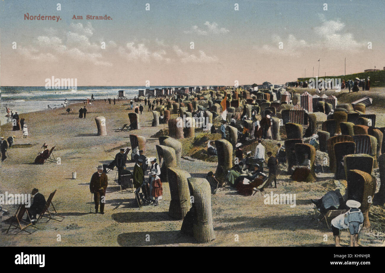 Norderney. Scene at the beach, 1926 (Norderney. Szene am Strand, 1926) Stock Photo