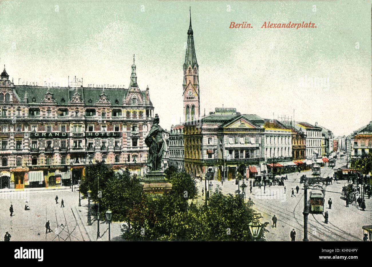 Berlin Alexanderplatz with Grand Hotel (Berlin Alexanderplatz mit Grand Hotel) Stock Photo