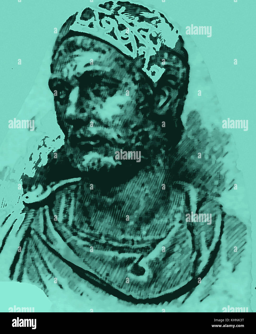 HANNIBAL BARCA  the  Carthaginian general,- A 1910 portrait  from an  illustration drawn from a marble bust. (247- circa 181 BC) Stock Photo