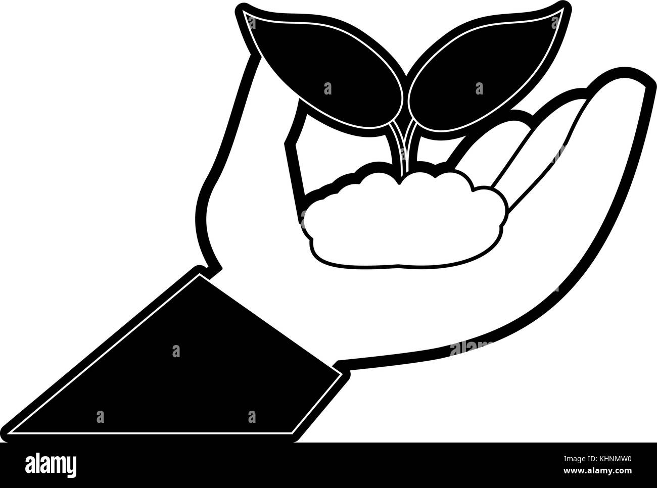 Plant growing in hand Stock Vector Image & Art - Alamy