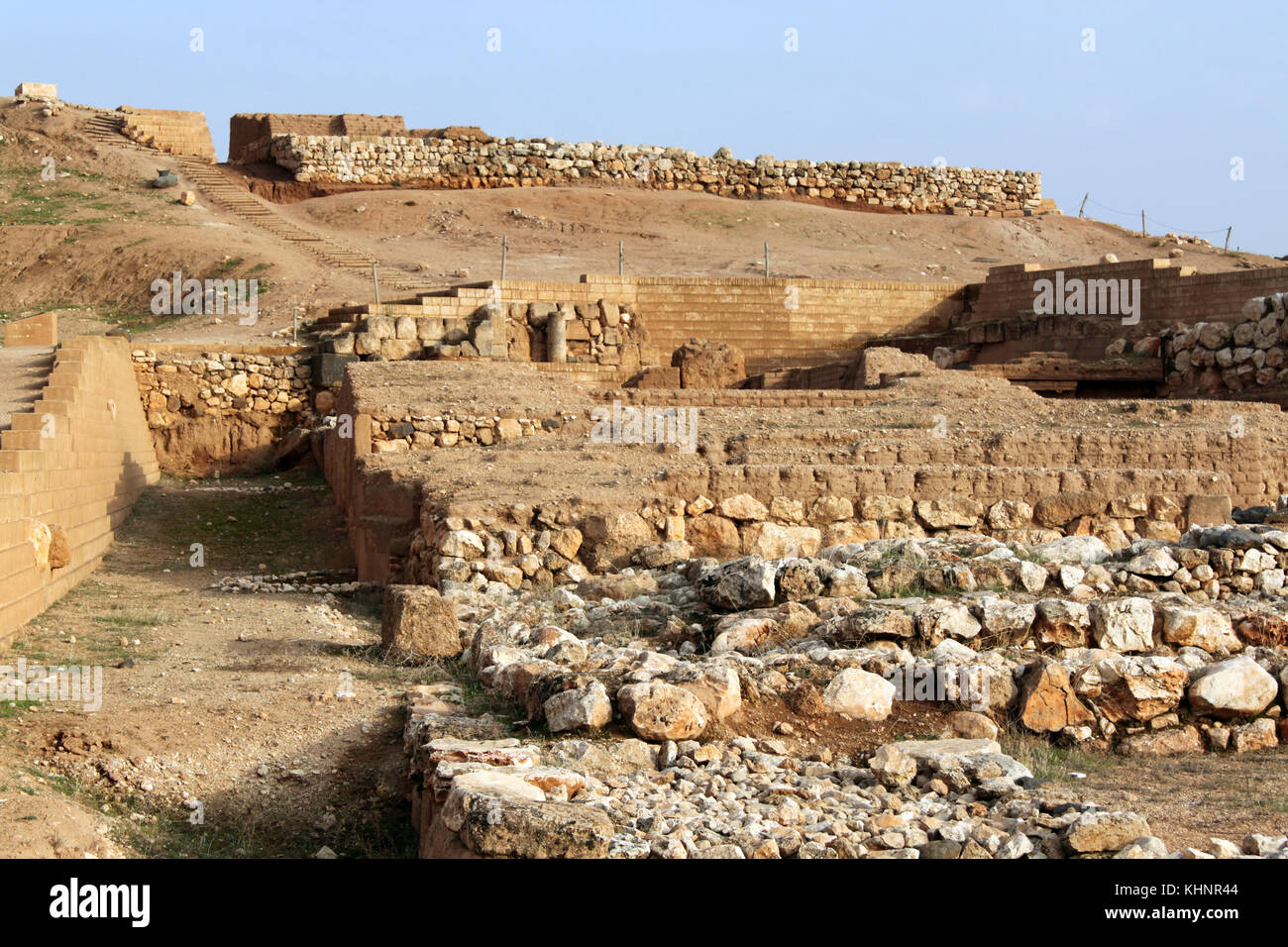Ruins of big ancient city Ebla, Syria Stock Photo