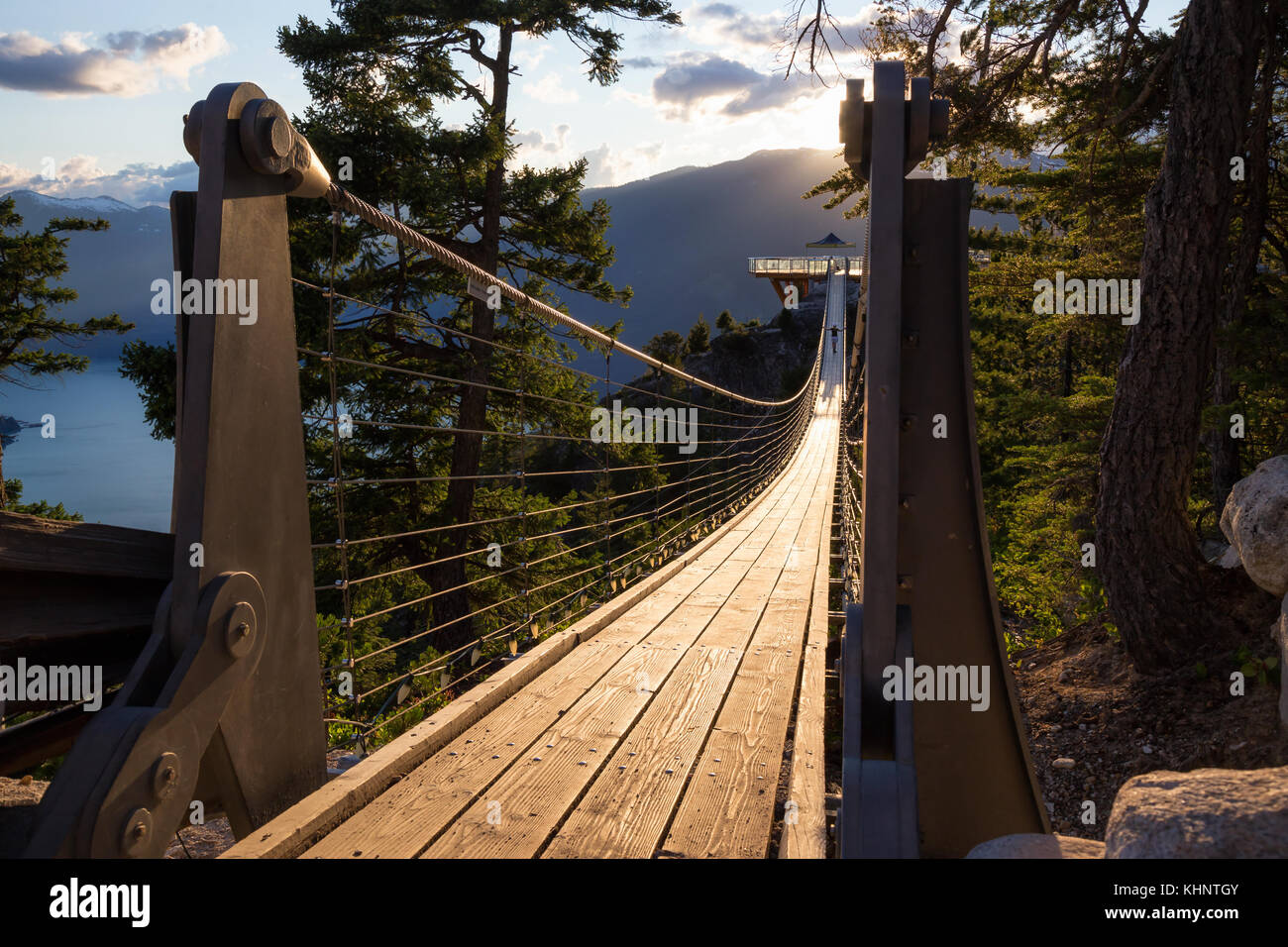 Suspension Bridge on Top of a Mountain in Squamish, North of Vancouver