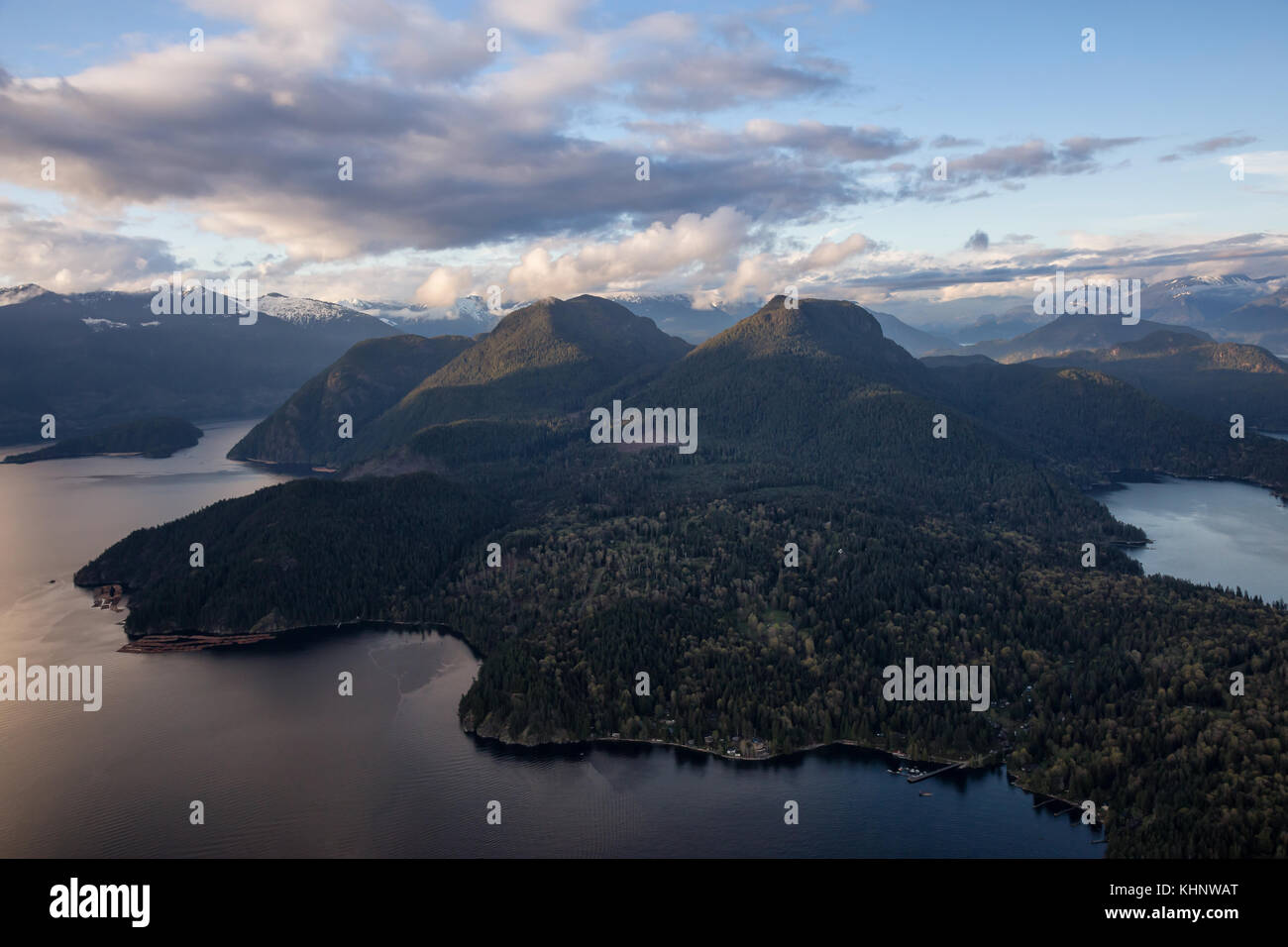 Beautiful Aerial Landscape view of Gambier Island in Howe Sound, North