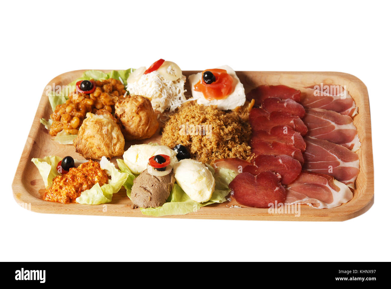 Traditional Serbian food plate with different kind of meals. Serbian hors d'oeuvre Stock Photo