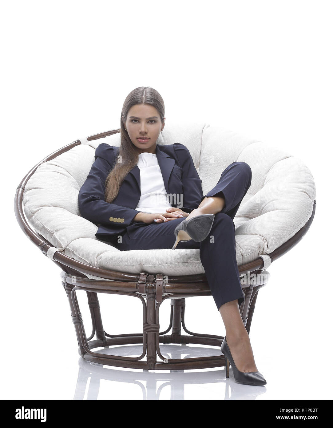 Pretty Office Lady Sitting In Cut Out Stock Images