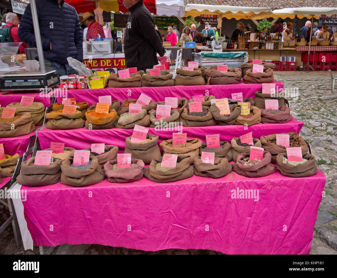 La Flotte market spice stall Stock Photo Alamy