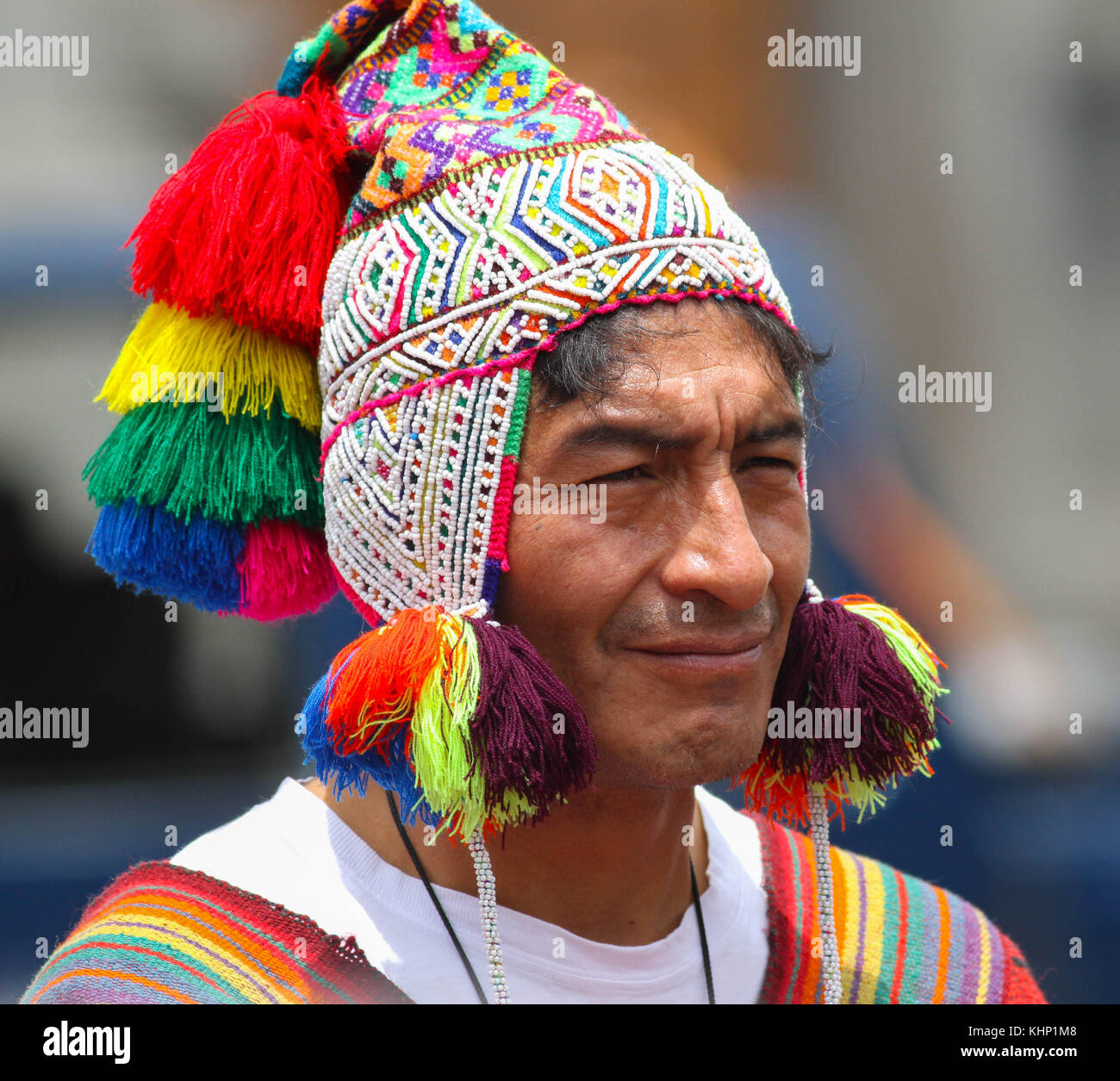Man in costume at a street carnival in Lima, Peru Stock Photo