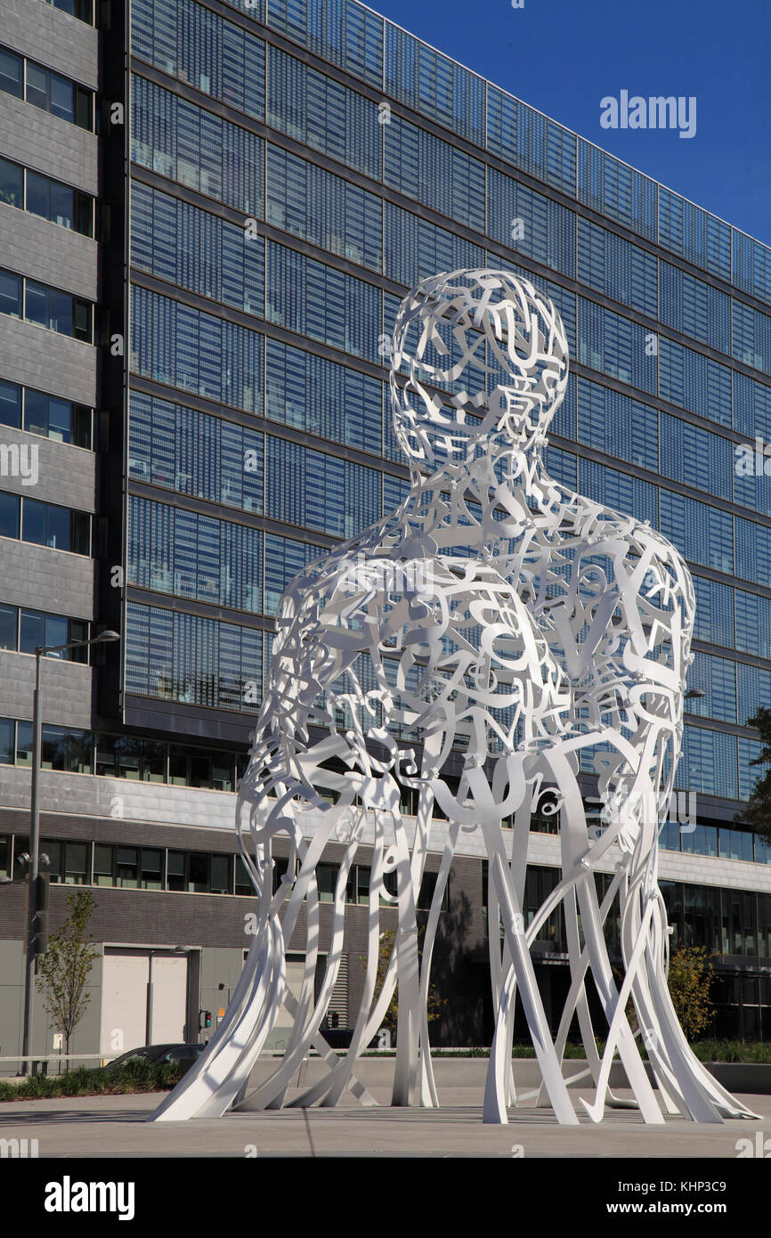 Canada, Quebec, Montreal, Source, sculpture by Jaume Plensa, Stock Photo