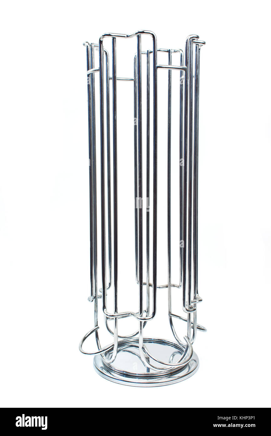 Empty metal wine bottle holder isolated on white Stock Photo Alamy