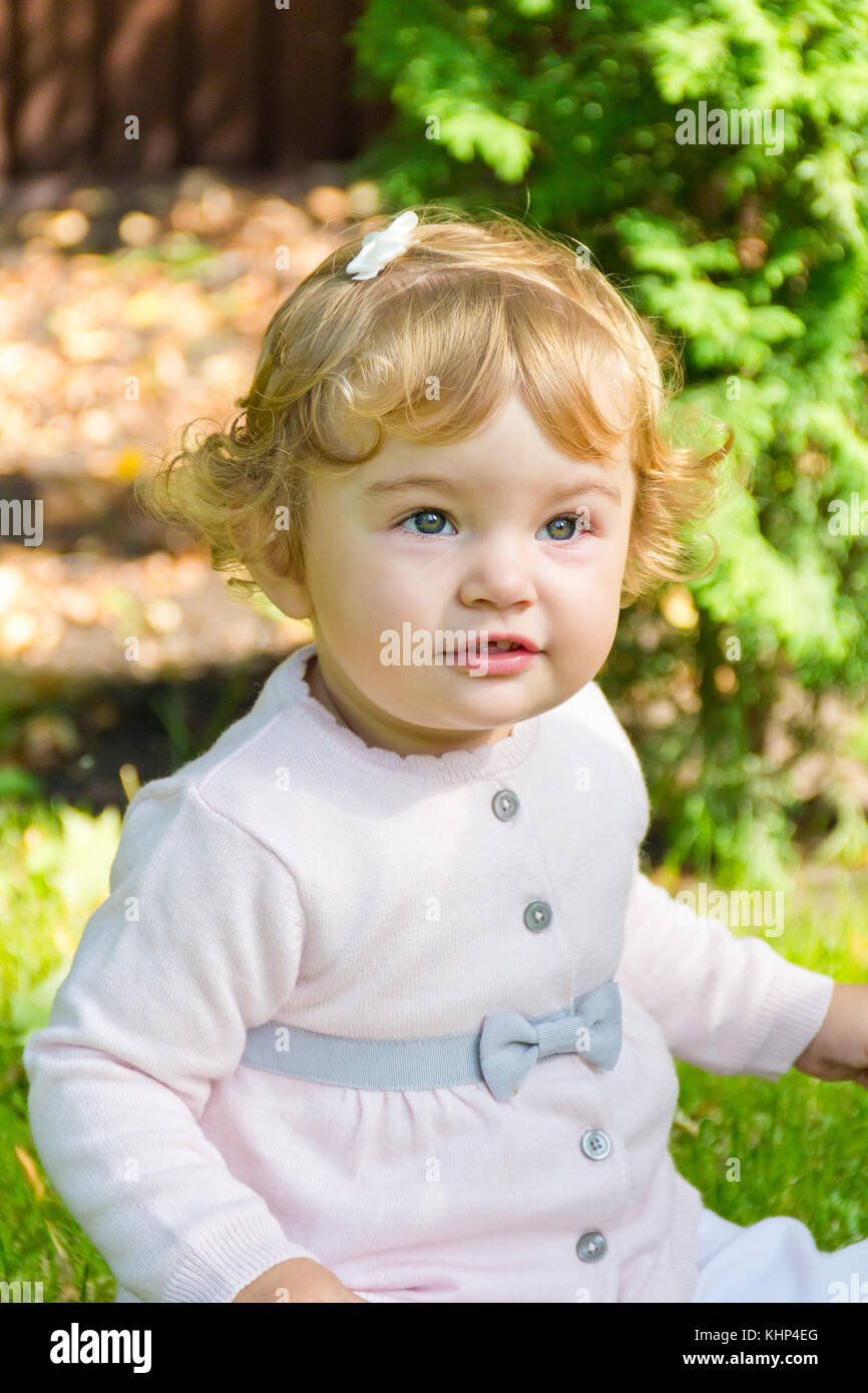 Photo of beautiful cute smiling infant girl Stock Photo - Alamy