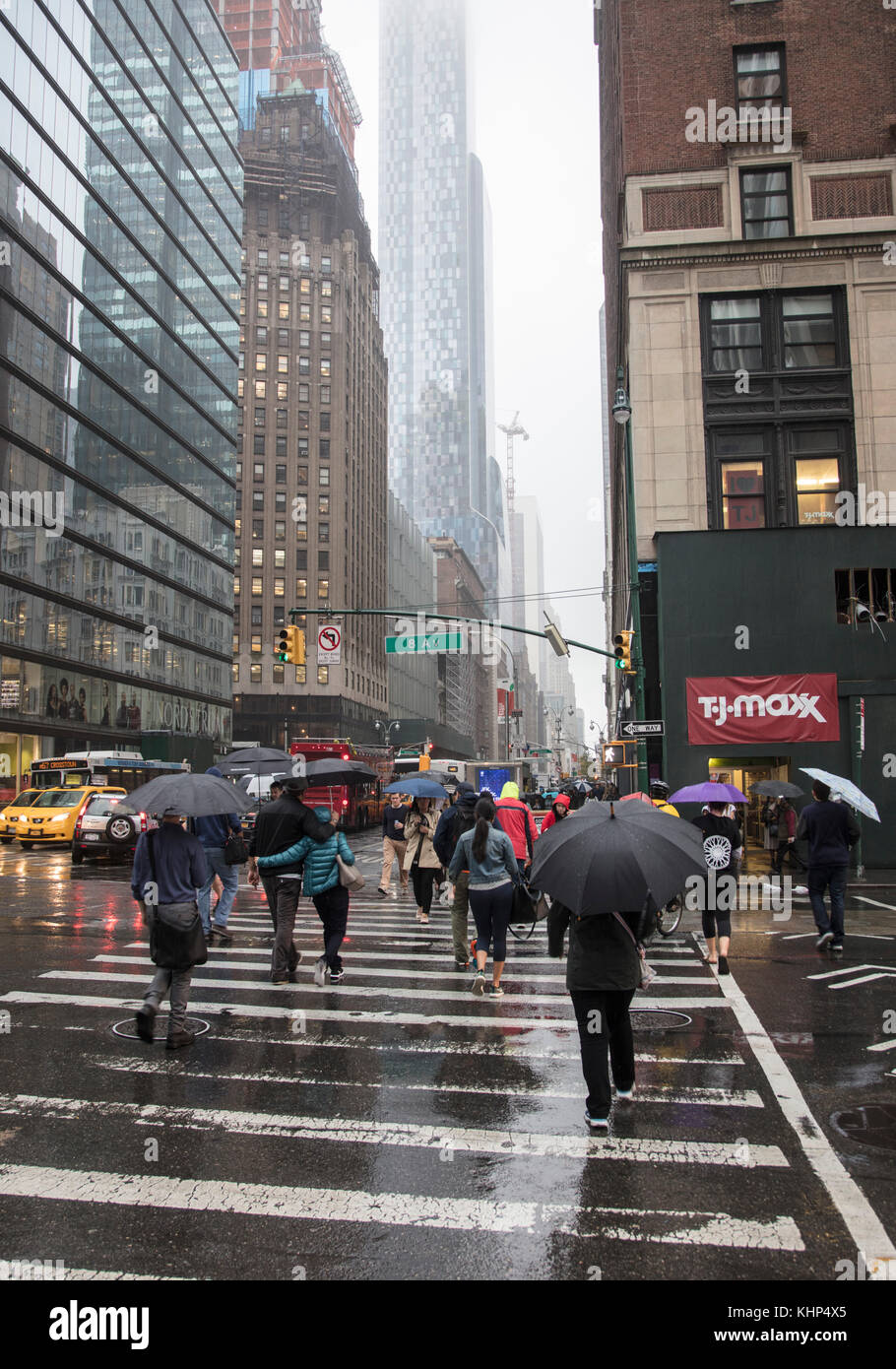 Rain in the streets of Manhattan New York Stock Photo Alamy