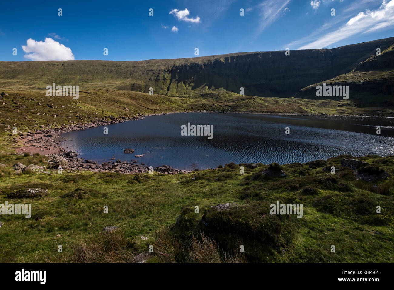 Lake Muskry a corrie lake formed by glacial erosion in the Glen of Aherlow, Galtee mountains, Tipperary, Ireland Stock Photo