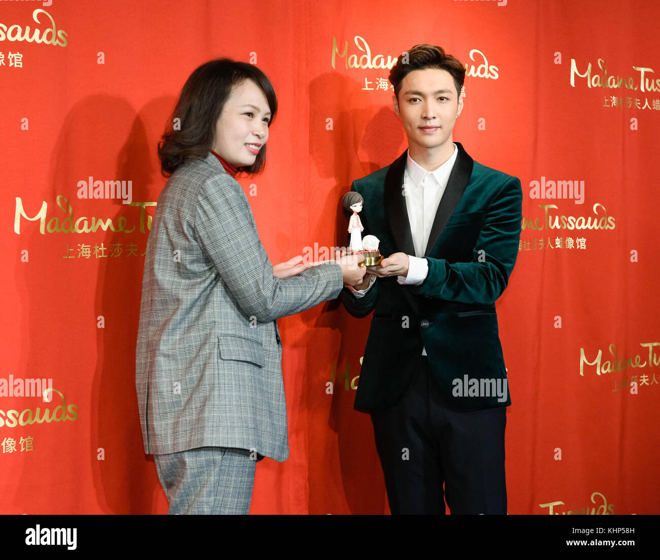 Chinese singer and actor Zhang Yixing unveils his wax figure at Madame