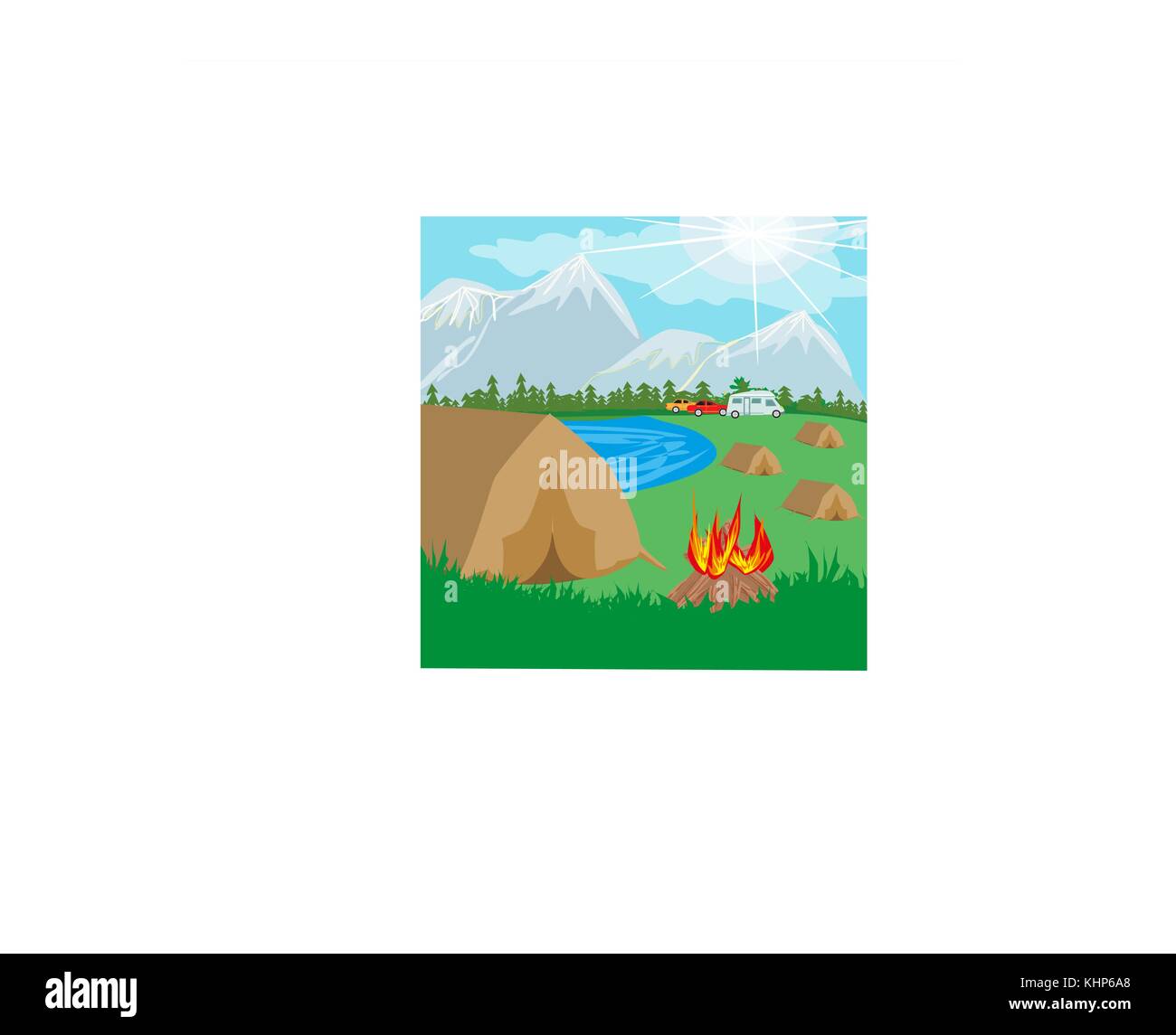 Tent campsite field Stock Vector Images - Alamy
