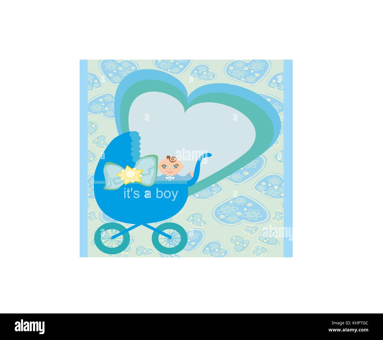 Baby card - Its a boy Stock Vector Image & Art - Alamy