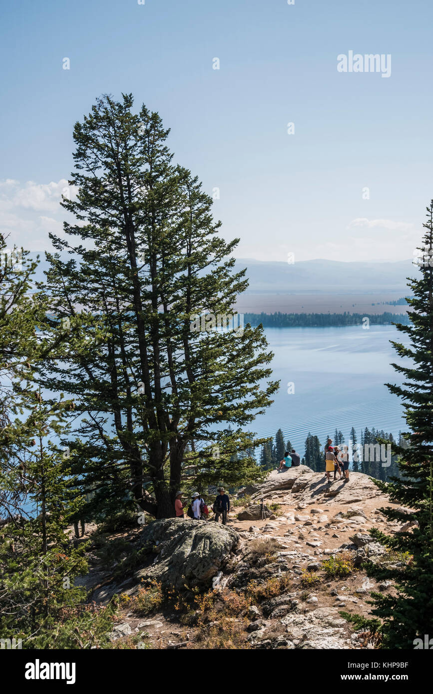 Inspiration Point and Jenny Lake overlook on the hike from Jenny Lake ...