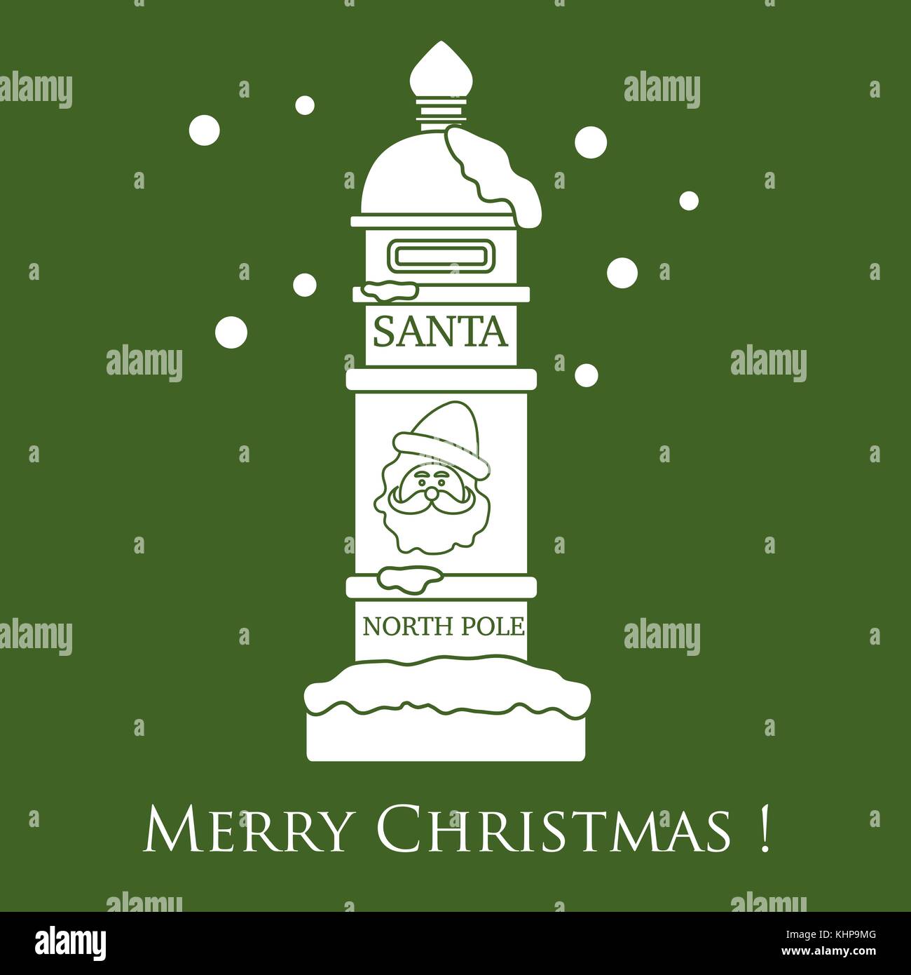 Santa’s mailbox and snow. Winter theme. Letter for santa claus merry christmas and happy new ...