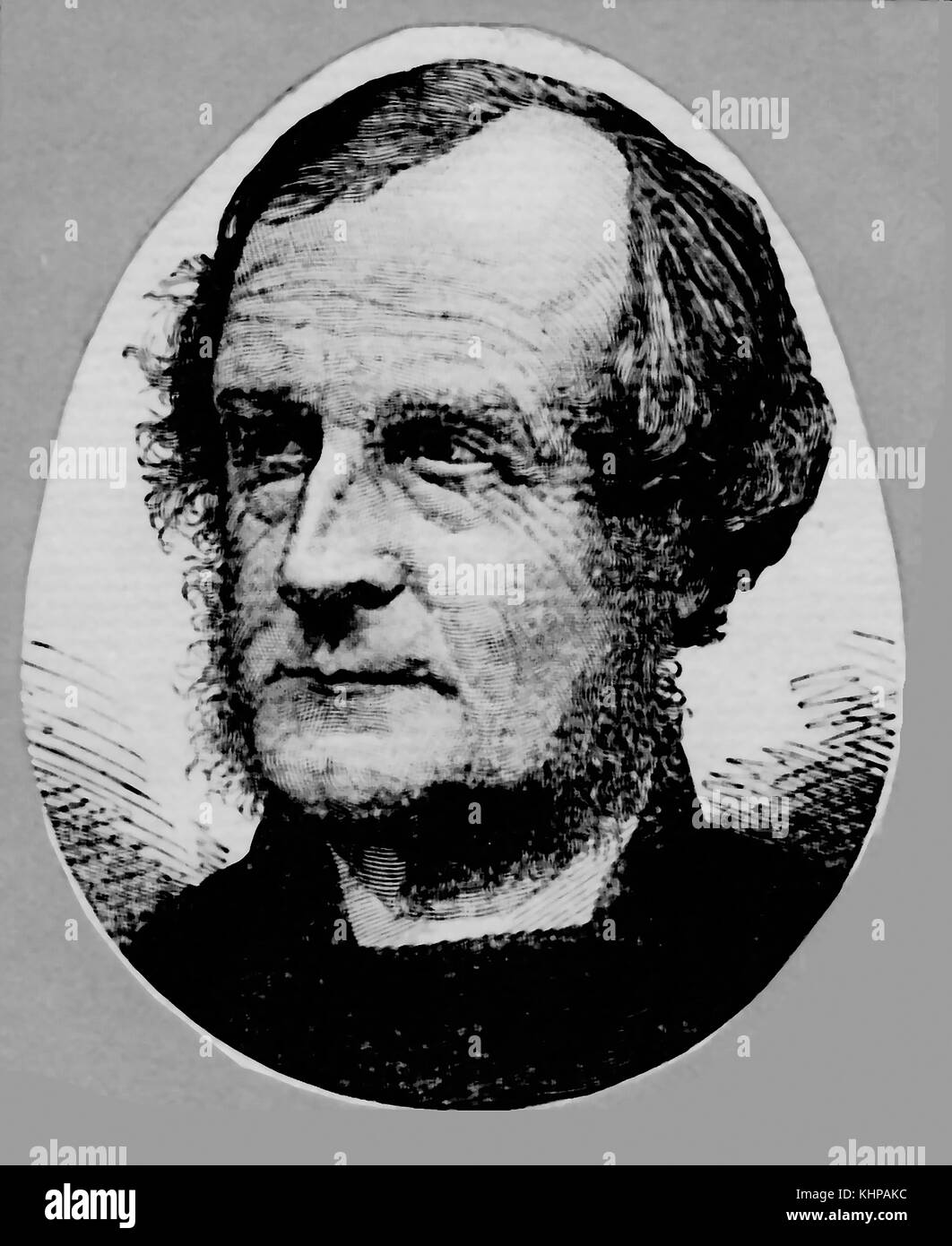 A 1901 portrait of George Augustus Selwyn, (1805-1855) B.A. MA. D.D. .  First Anglican Bishop of New Zealand, Bishop of Lichfield, England  and founder of  the See of Melanesia., Selwyn College, Cambridge was founded in his honour Stock Photo