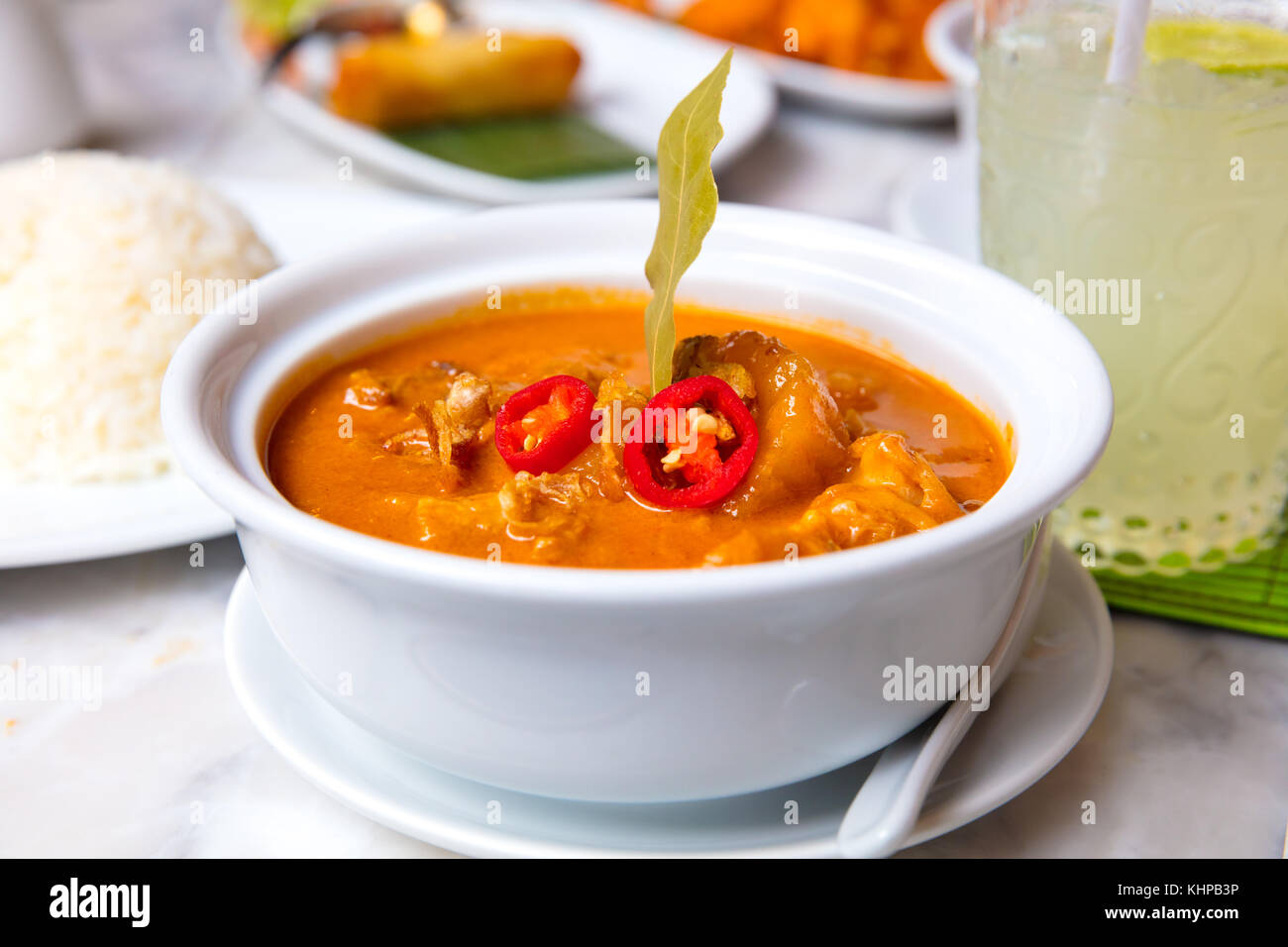 Closeup Of Massaman Duck Curry Served In Bowl Stock Photo Alamy