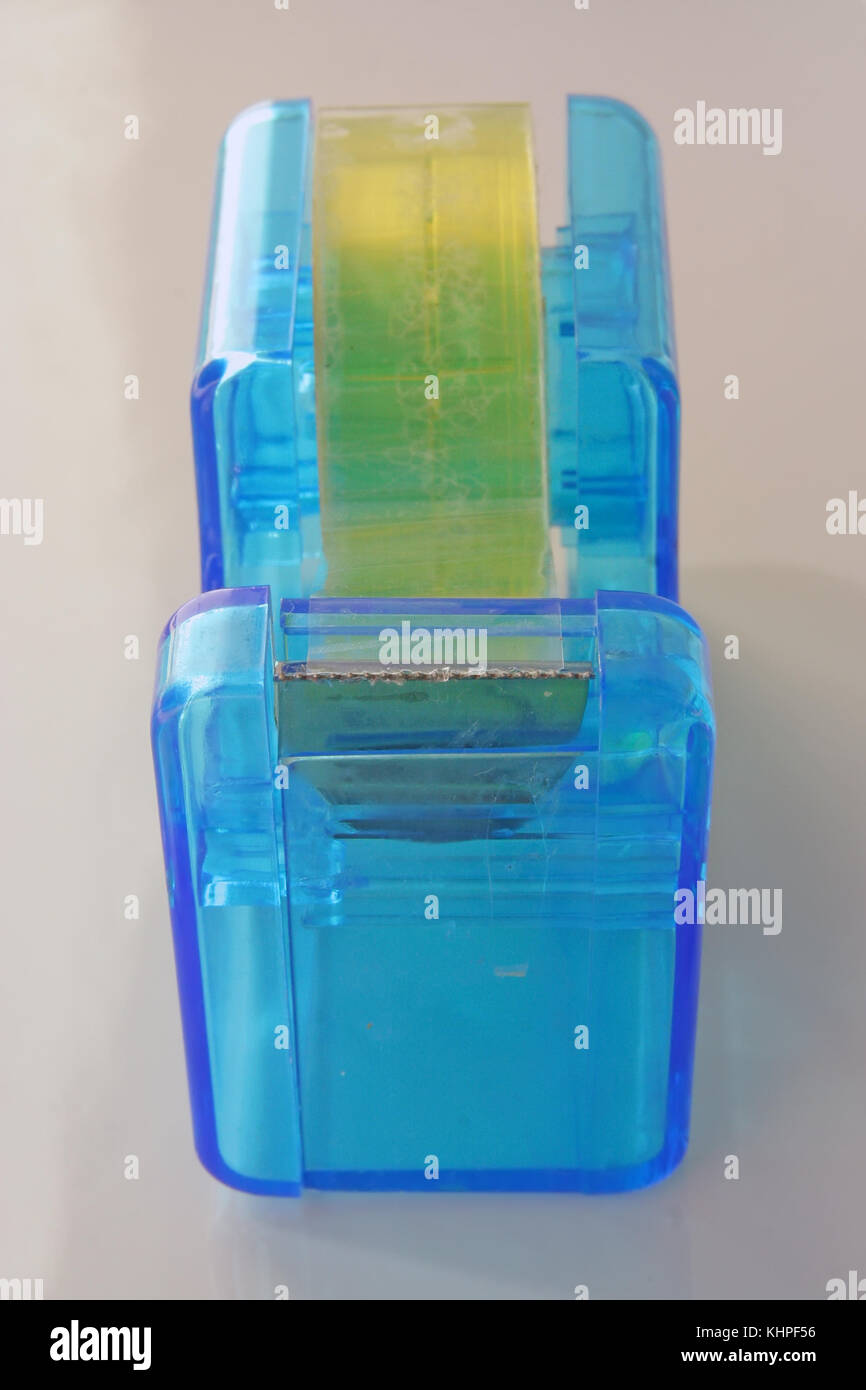 Blue plastic adhesive tape holder Stock Photo Alamy