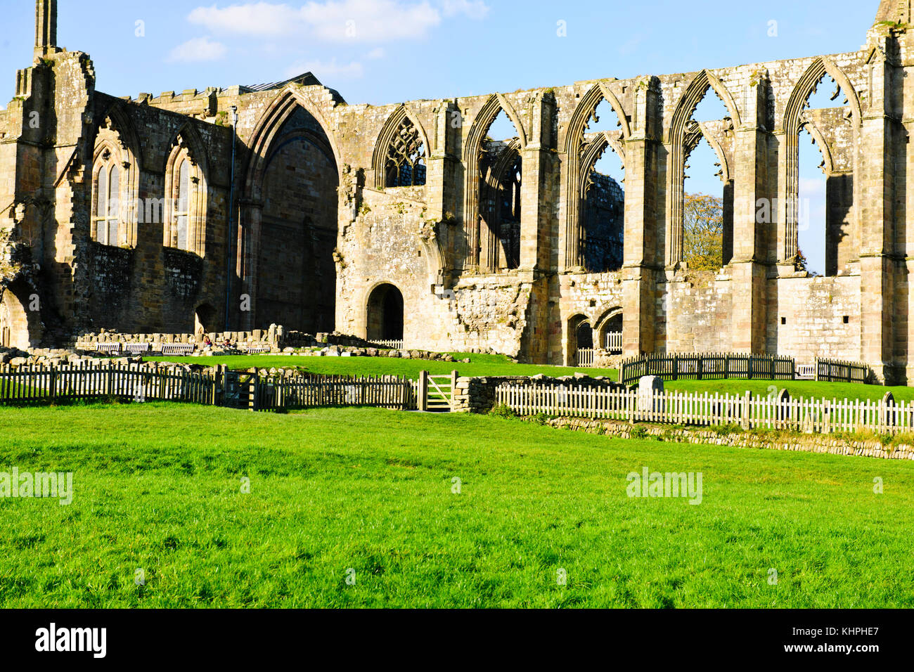 Bolton Abbey,Monastery,N Yorkshire Dales,Estate,Grounds,12th Century,Ruins,,Grave Yard,River Wharfe,Uk,Great Britain Stock Photo