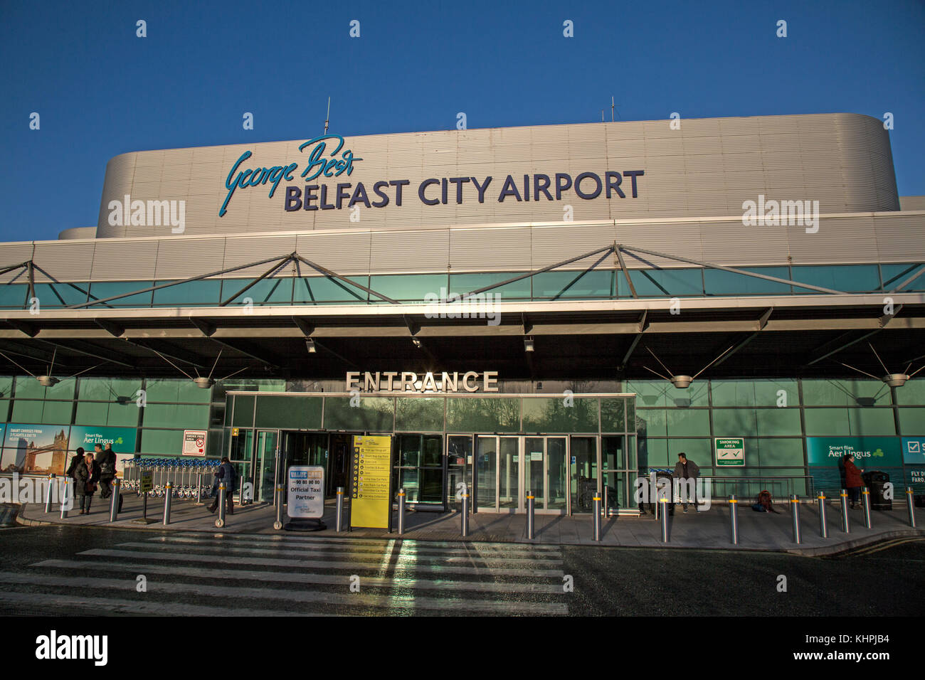 Entrance to George Best Belfast City Airport in Northern Ireland. Stock Photo