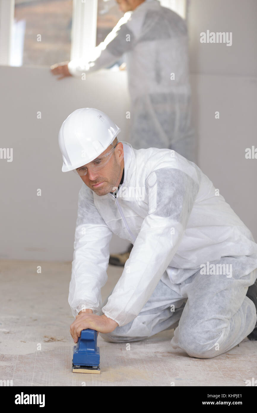 polishing with sandpaper Stock Photo Alamy