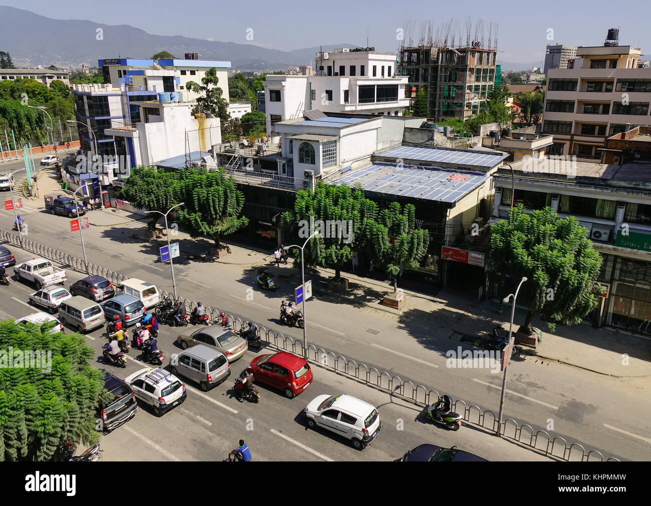 Kathmandu, Nepal - Oct 18, 2017. Main street at downtown in Kathmandu