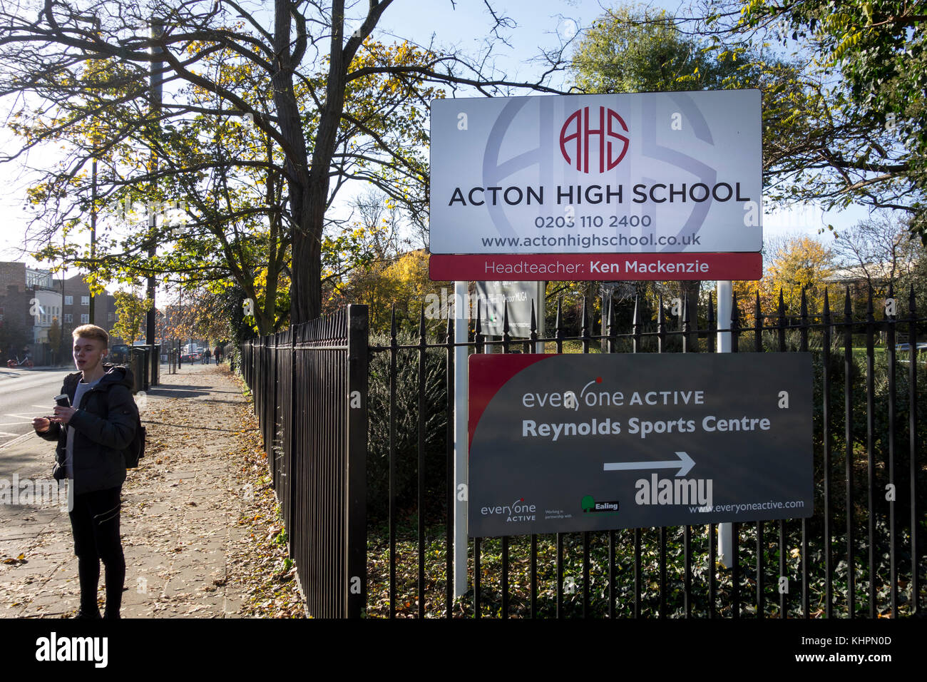 Acton High School - a coeducational secondary school in the Acton area of the London Borough of Ealing, UK. Stock Photo
