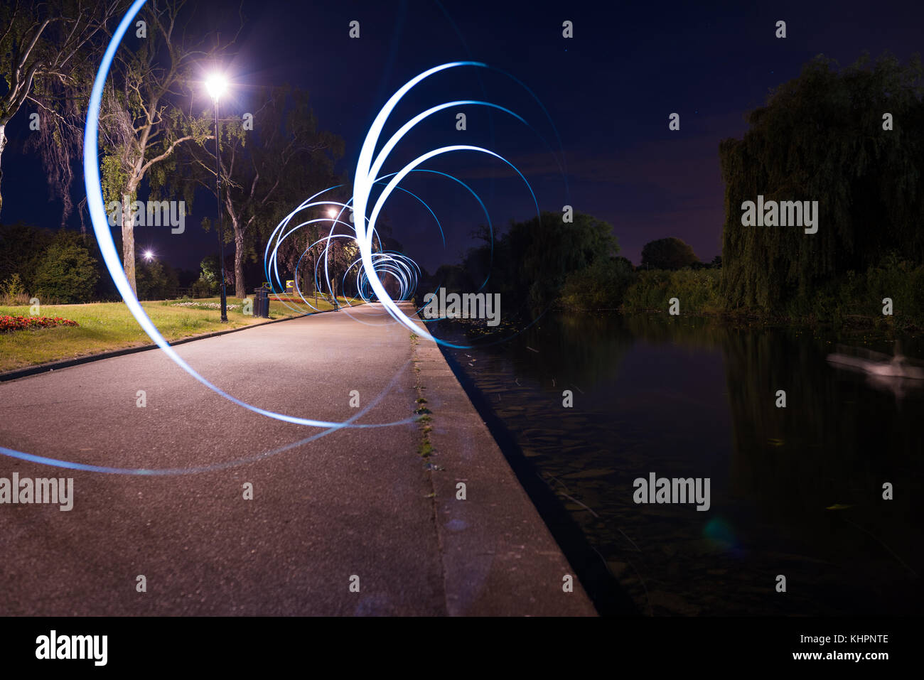 Experimenting with lights and slow shutter speeds Stock Photo - Alamy