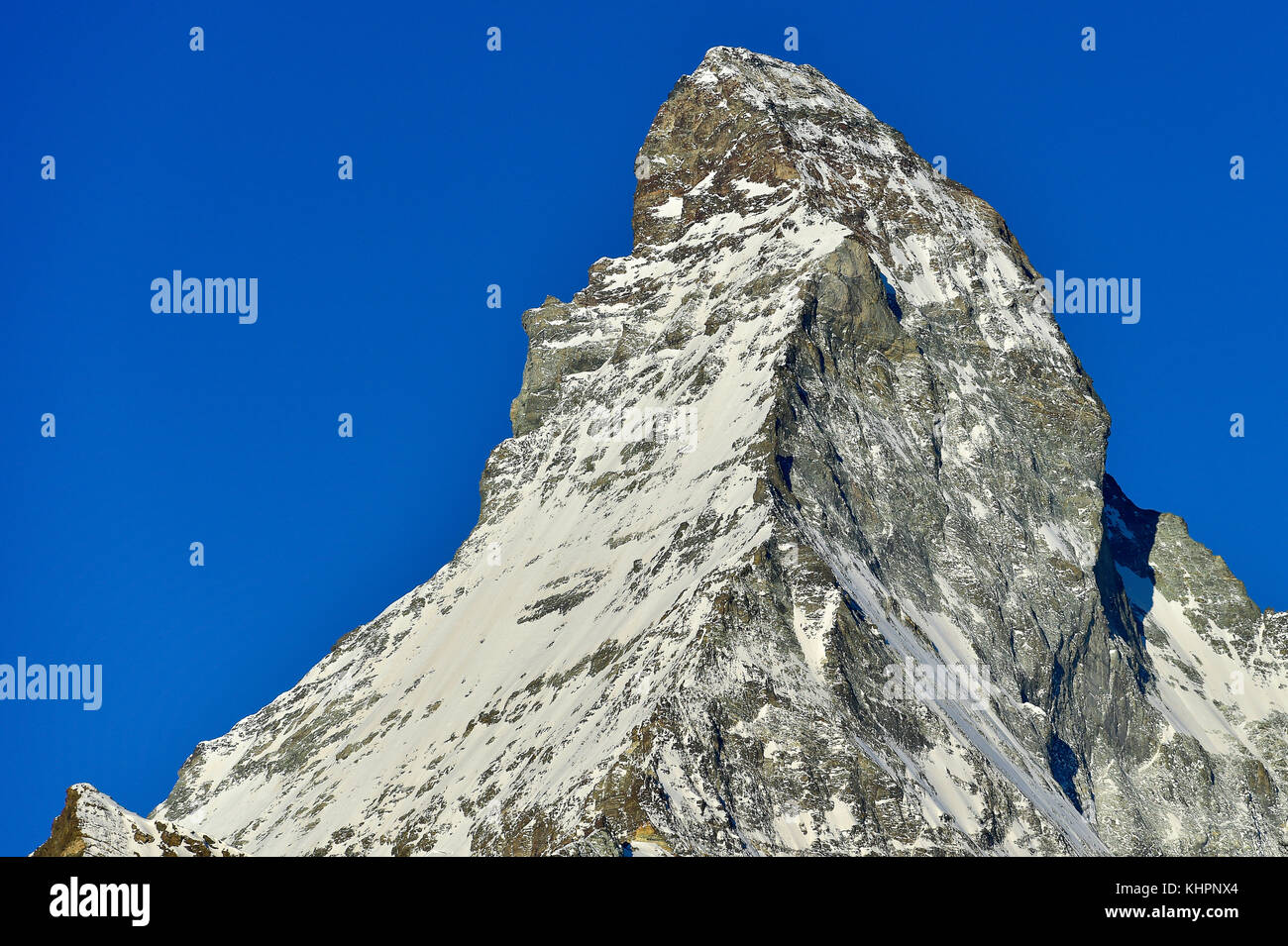 Matterhorn peak with snow, Zermatt, Switzerland Stock Photo Alamy