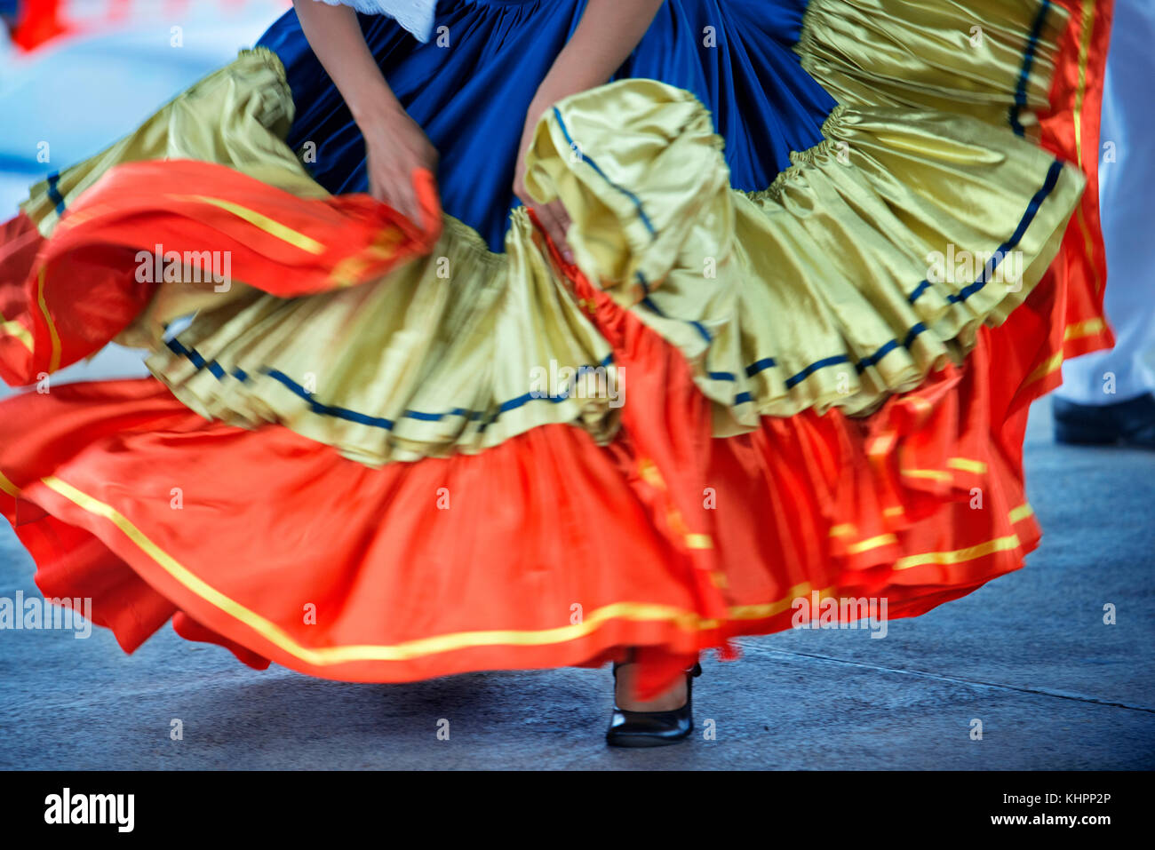 Local dances in La Fortuna village, Alajuela province, Costa Rica, Central America Stock Photo