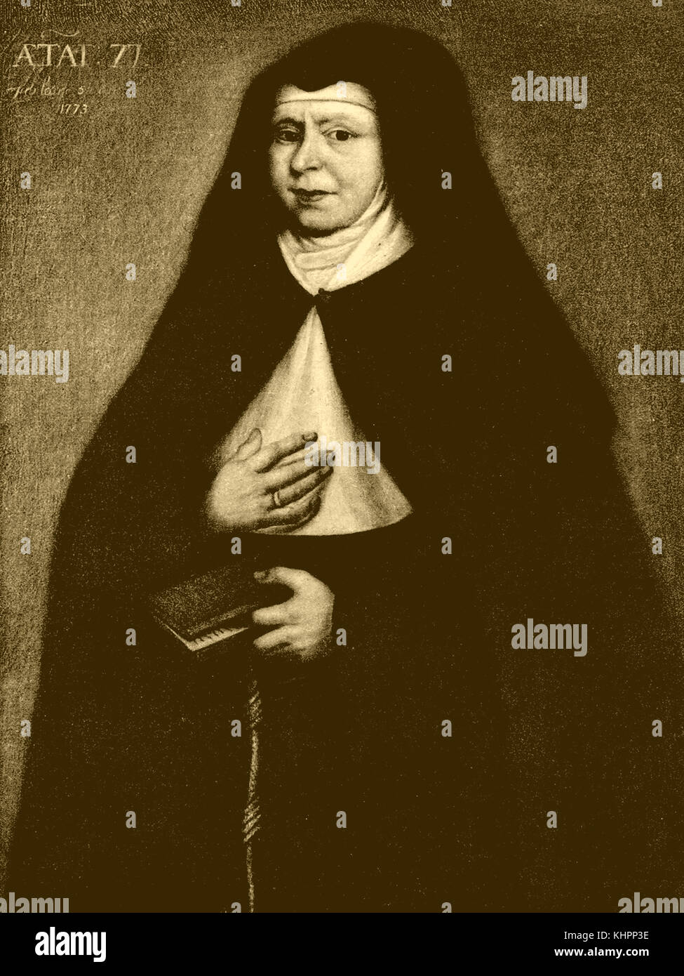 Mother Helen Mary Felix Petre, 1699-1779 - 8th Abbess of Poor Clares, convent, Gravelines (Grevelingen) France. During the French Revolution they were expelled and became refugees eventually escaping to England Stock Photo