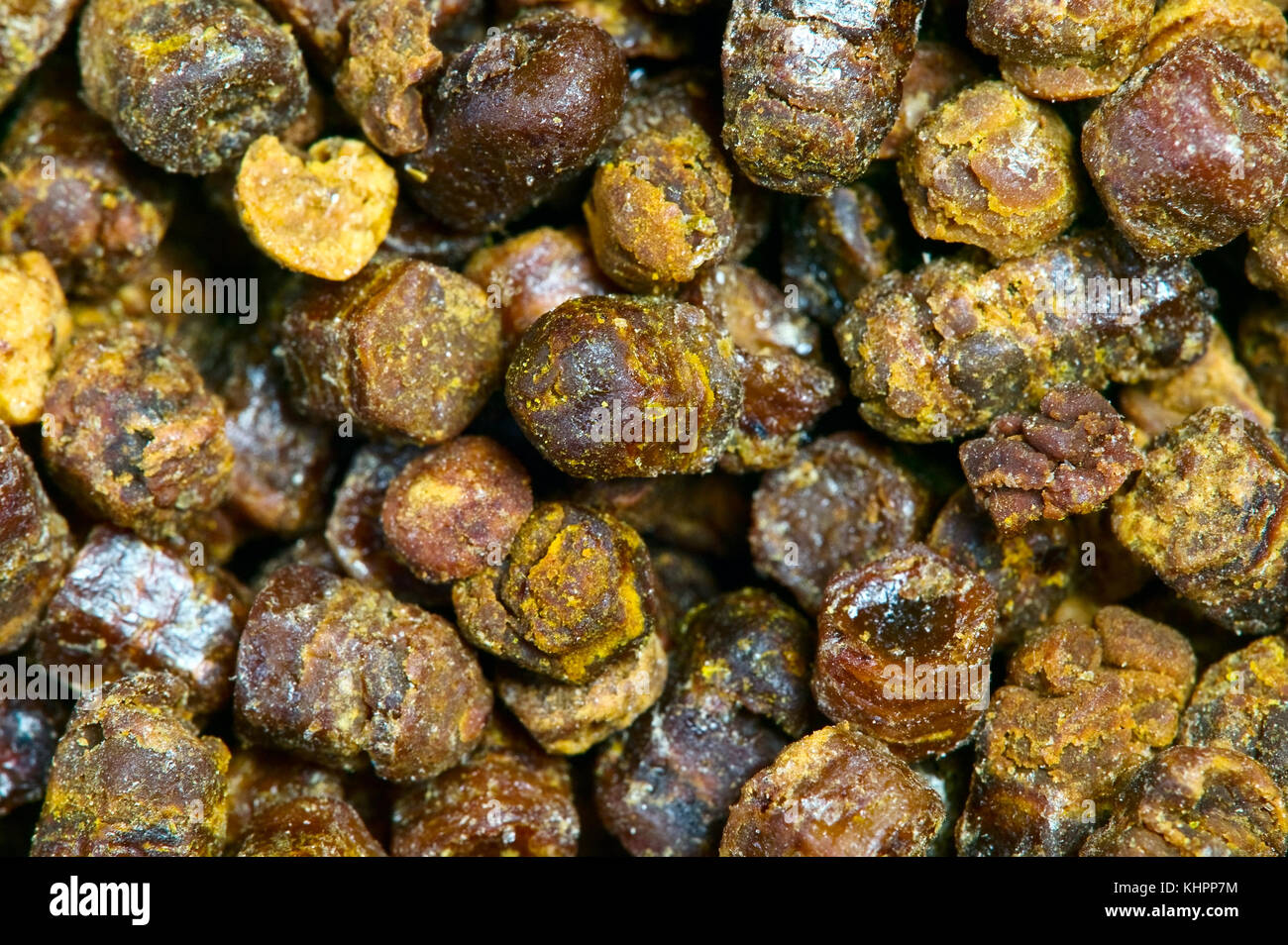 Propolis granules grunge texture background, bee product Stock Photo