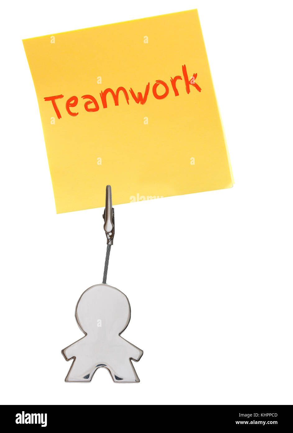 Orange sticker, paper note isolated on white, teamwork Stock Photo - Alamy