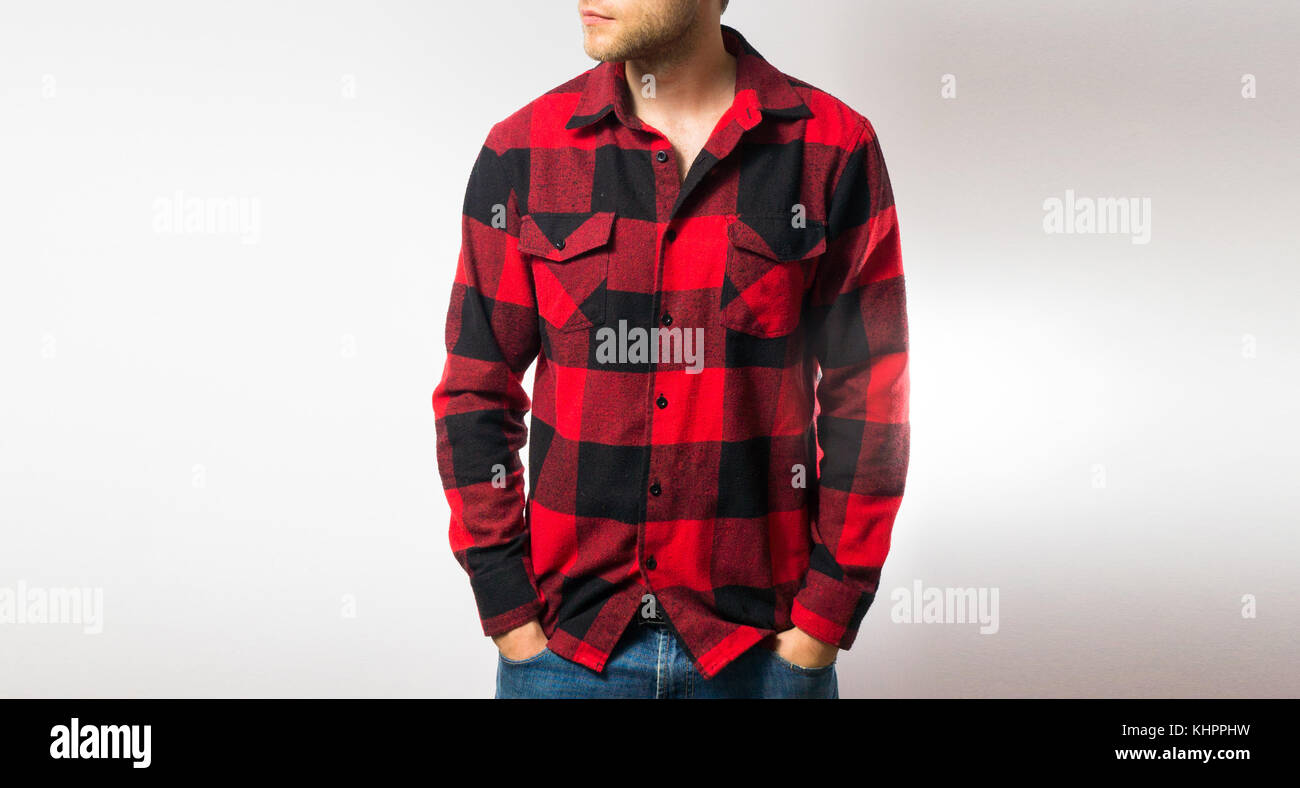 Red white checkered shirt man hi-res stock photography and images - Alamy
