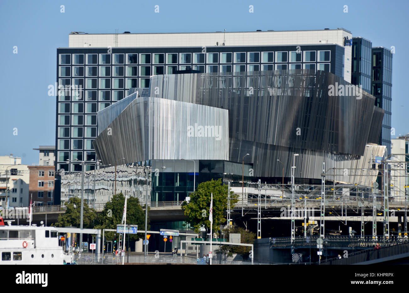 Stockholm city center and Hotel Raddison, Sweden Stock Photo ...