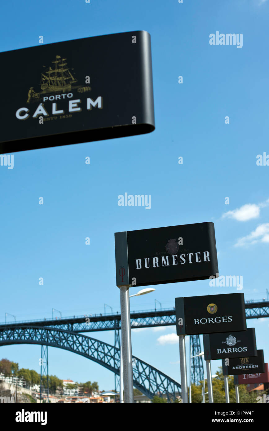 Sherry and wine producer companies on the Av.Ramos Pinto, Porto (Oporto