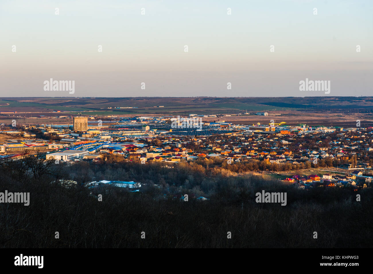 View of the Pyatigorsk city from the hilltop Stock Photo