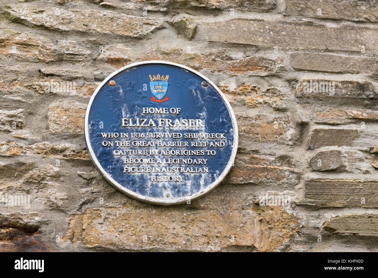 Commemorative plaque on what is believed to have been the home of Eliza Fraser, Stromness, Orkney, Scotland, UK Stock Photo