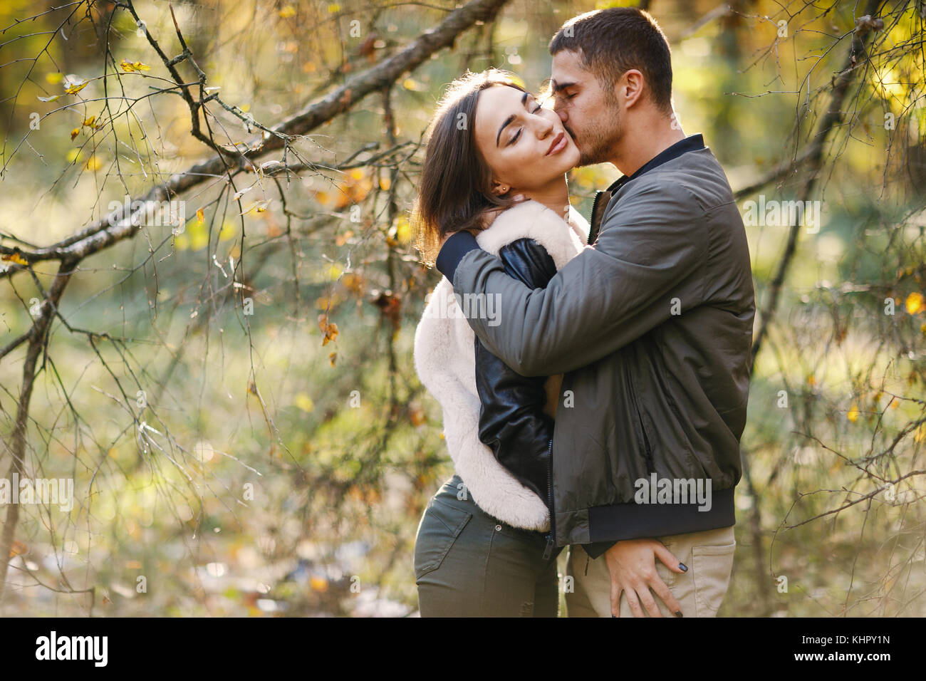 couple in the park Stock Photo - Alamy