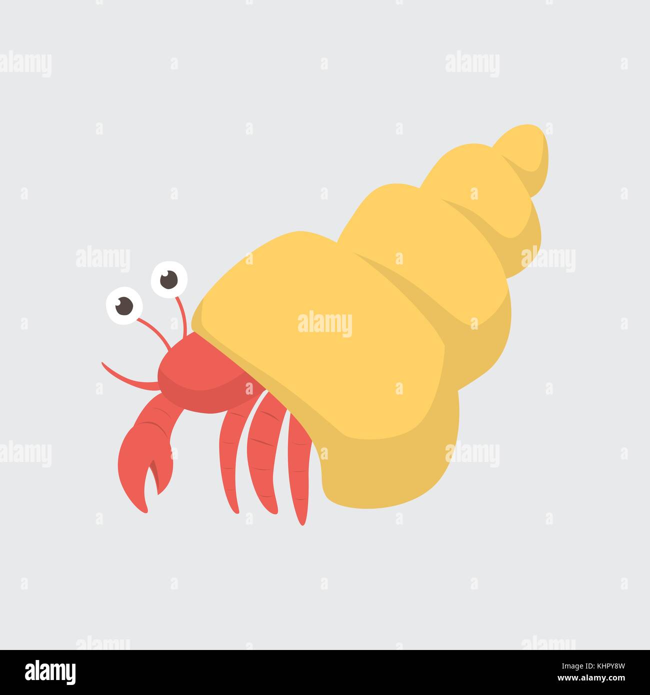 Funny cartoon hermit crab on white background Stock Vector Image & Art -  Alamy