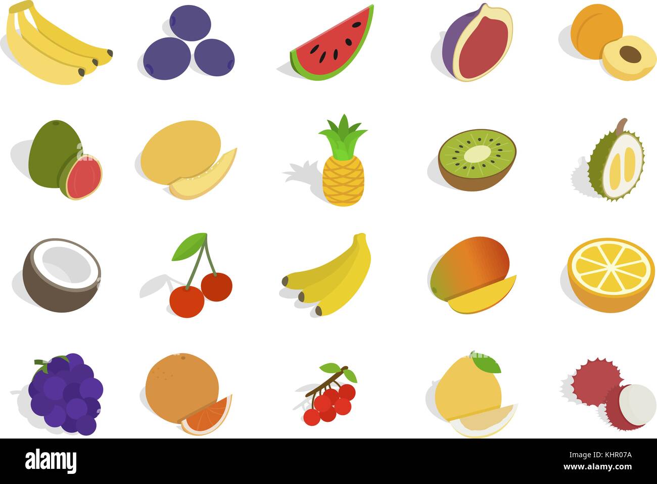 Fruits icon set, isometric style Stock Vector Image & Art - Alamy