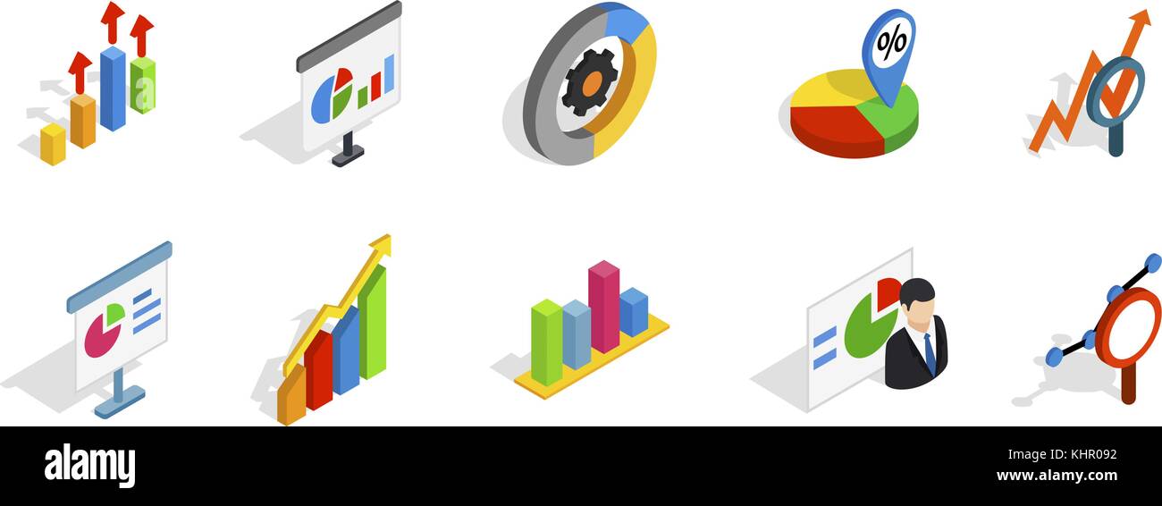 Diagram icon set, isometric style Stock Vector Image & Art - Alamy