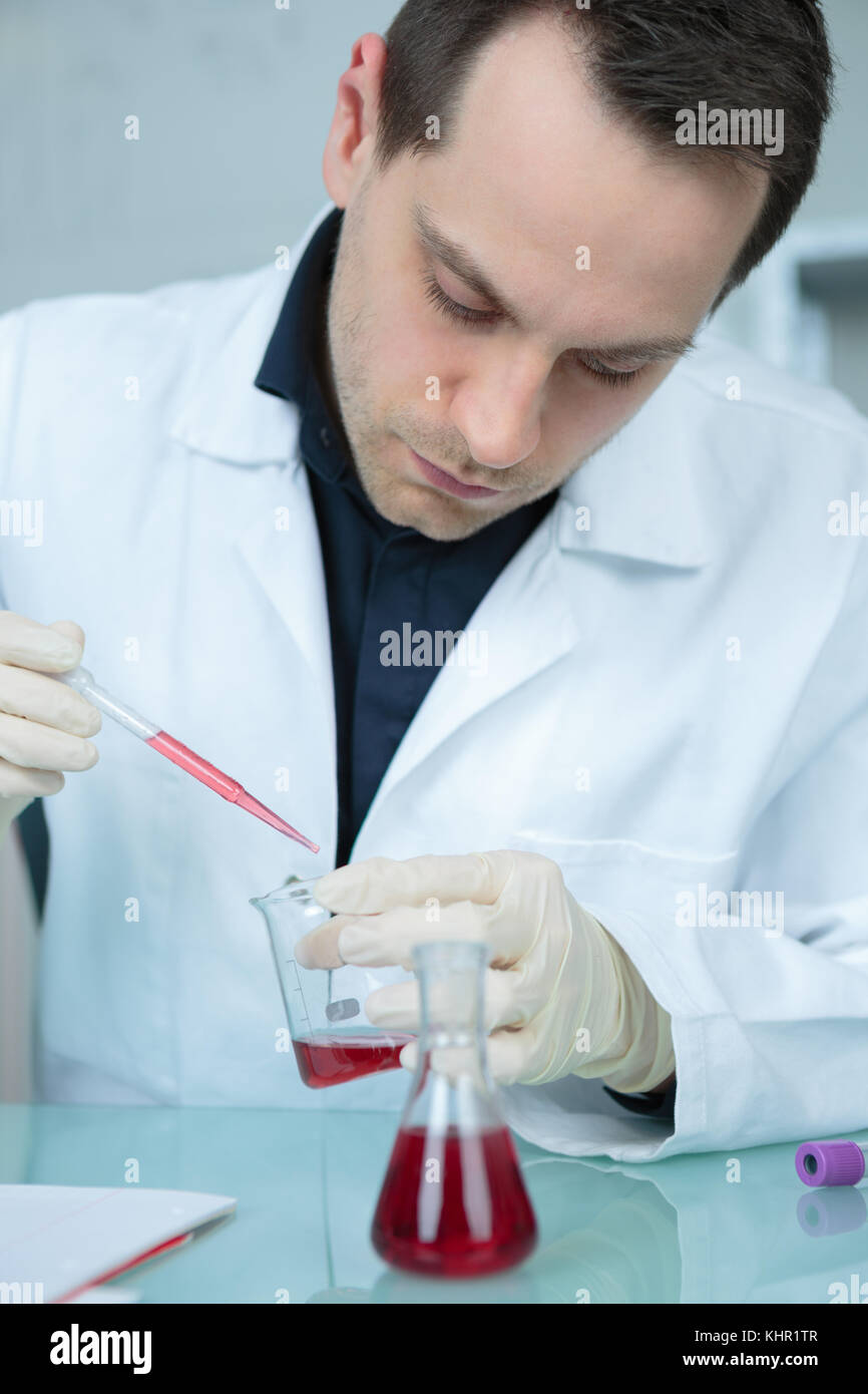 molecular biologist working Stock Photo