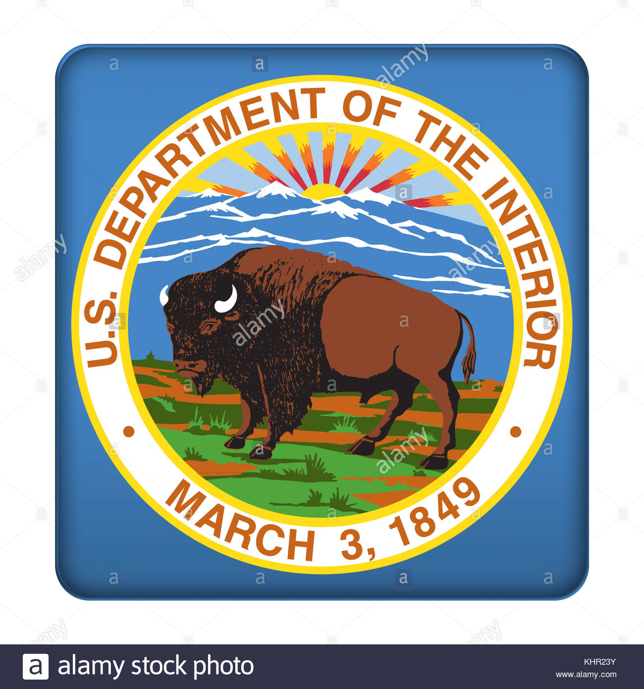 United States Department Of The Interior Doi Icon Logo Stock