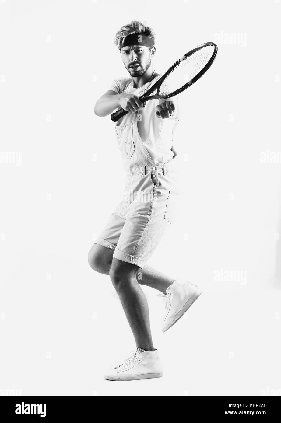 Tennis Player Black and White Stock Photos & Images - Alamy