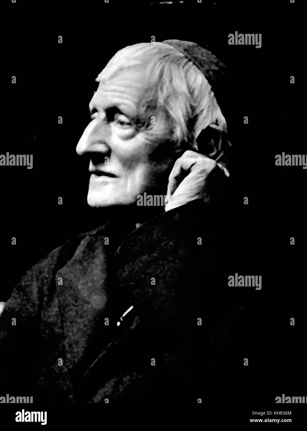 Cardinal Newman (aka Blessed John Henry Newman and Cardinal Deacon of San Giorgio in Velabro   (Anglican priest, poet, theologian, writer, hymn writer (e.g. 'Lead Kindly Light'  and later a Catholic cardinal) - A 1914 portrait Stock Photo