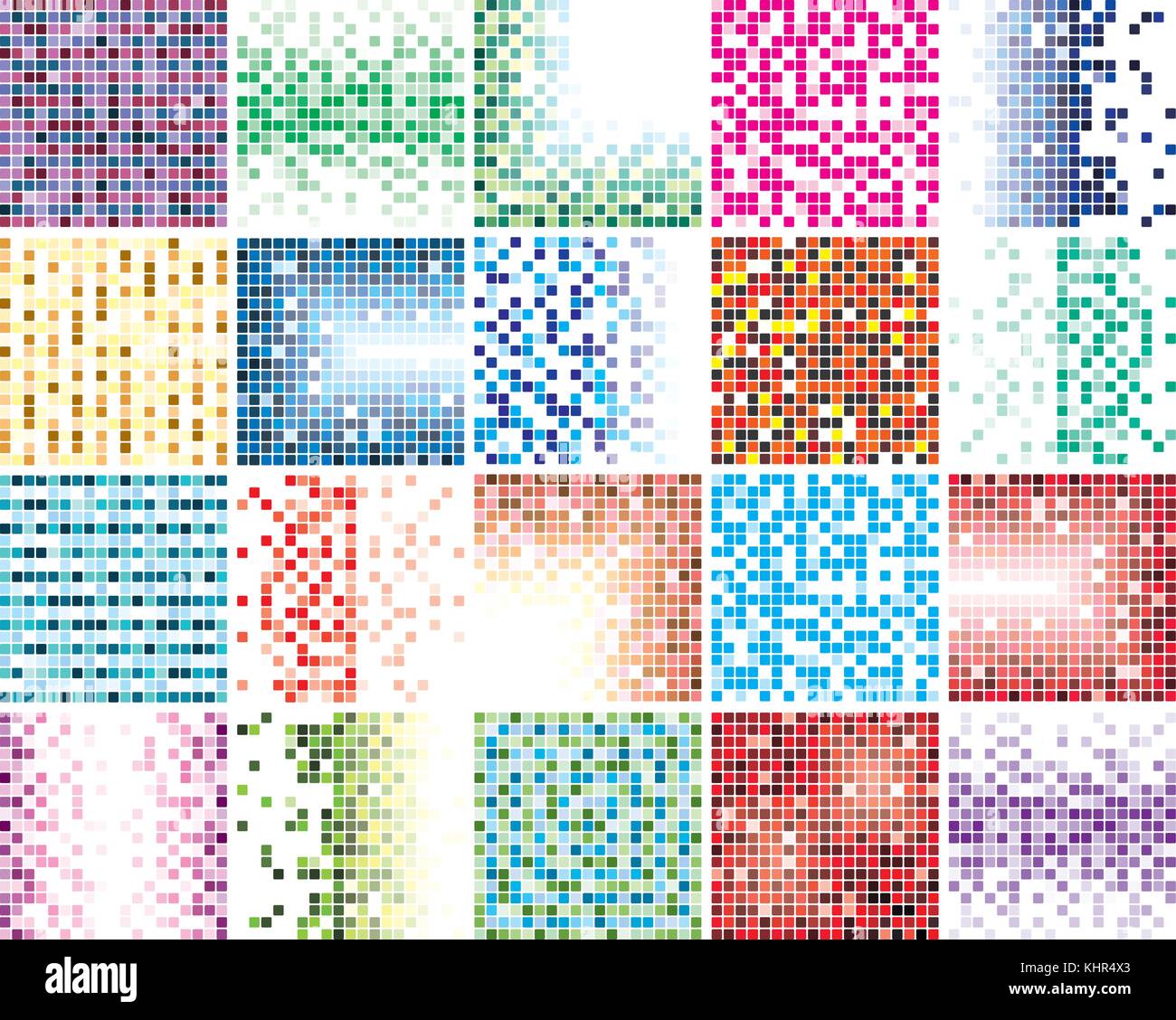 vector set of 20 abstract colorful tile backgrounds Stock Vector Image ...