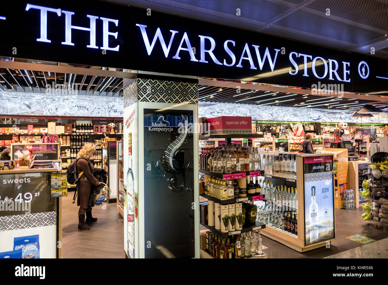 Duty-free shoping, Chopin Airport, Warsaw Stock Photo